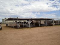 One of the covered horse stalls